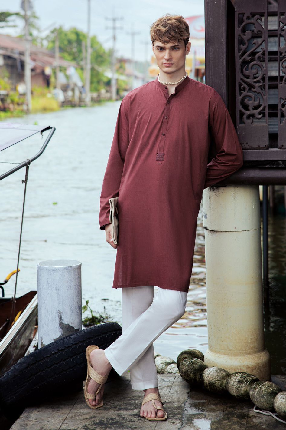 Premium Cotton Rust Red Kurta for Men & Women | Traditional Indian Tunic Top | Perfect for Festivals, Weddings & Casual Wear | Almirah Collection