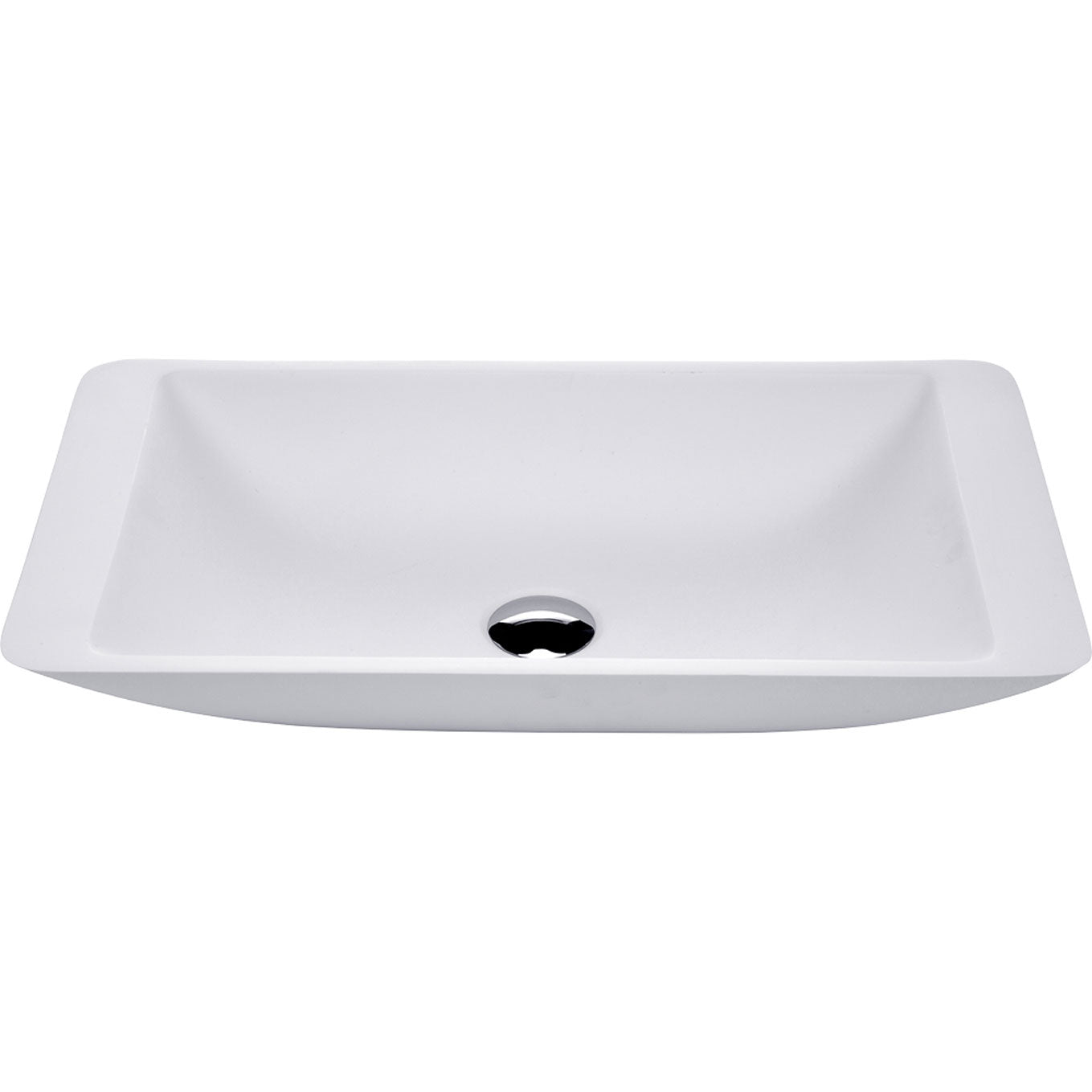 Fienza CSB03 600mm White Matte Solid Surface Bathroom Sink - Modern Above Counter Basin for Vanity, Powder Room & Guest Bathroom