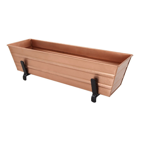 Small Decorative Flower Box with Sturdy Railing Brackets - Perfect for Balcony, Porch & Window Garden Decor