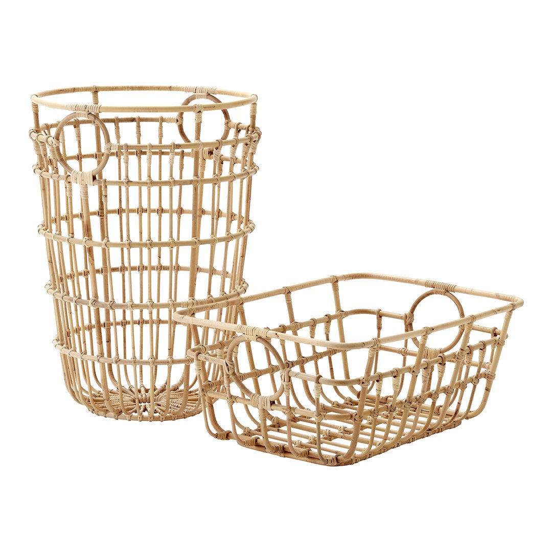 Maria Berntsen Woven Rattan Handbag - Stylish Carry Me Basket Cane Line Tote for Women | Perfect for Beach, Picnic, Shopping & Everyday Use