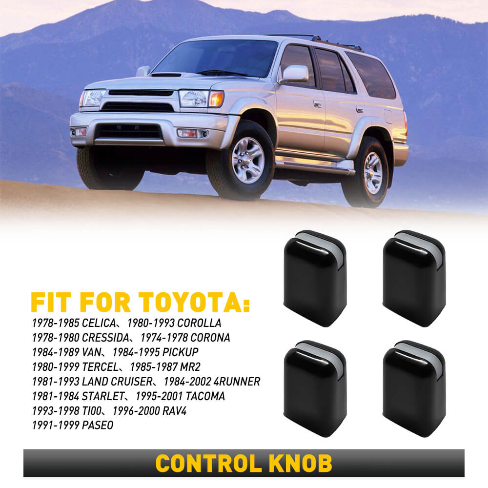 AC Climate Control Switch Knob Button Set of 4 - Compatible with 1974-2002 Toyota Models | Air Conditioner Replacement Parts | Perfect for Car Restoration & Vintage Vehicle Maintenance