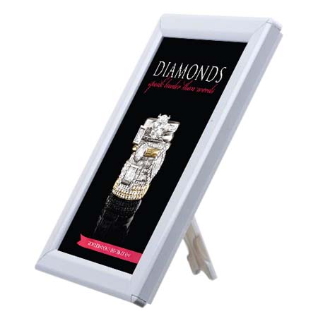 5x7 White Metal Snap Frame for Advertising & Promotions - Countertop, Tabletop, Shelf or Wall Display for Retail Stores, Restaurants & Offices