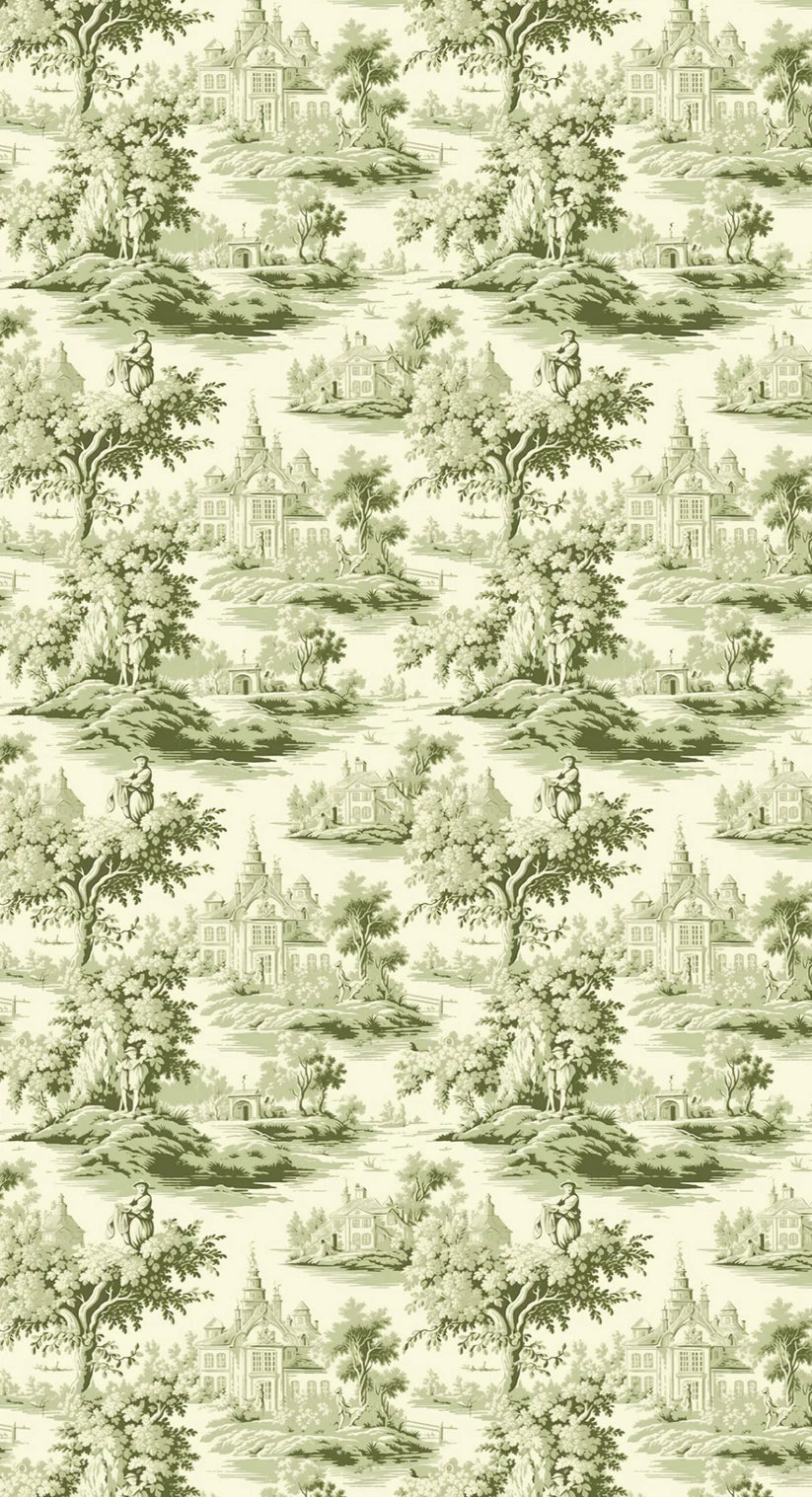 Eco-Friendly Green Toile Napkins - 100% Cotton Decorative Table Linens for Dinner Parties, Weddings & Home Decor