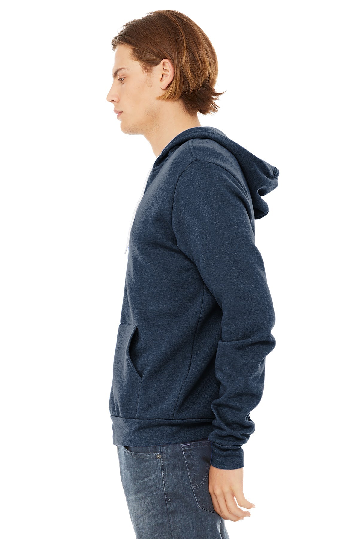 Bella Canvas Unisex Fleece Full Zip Hoodie - Soft & Warm Winter Pullover for Men & Women - Navy Blue - Perfect for Casual Wear, Gym & Outdoor Activities