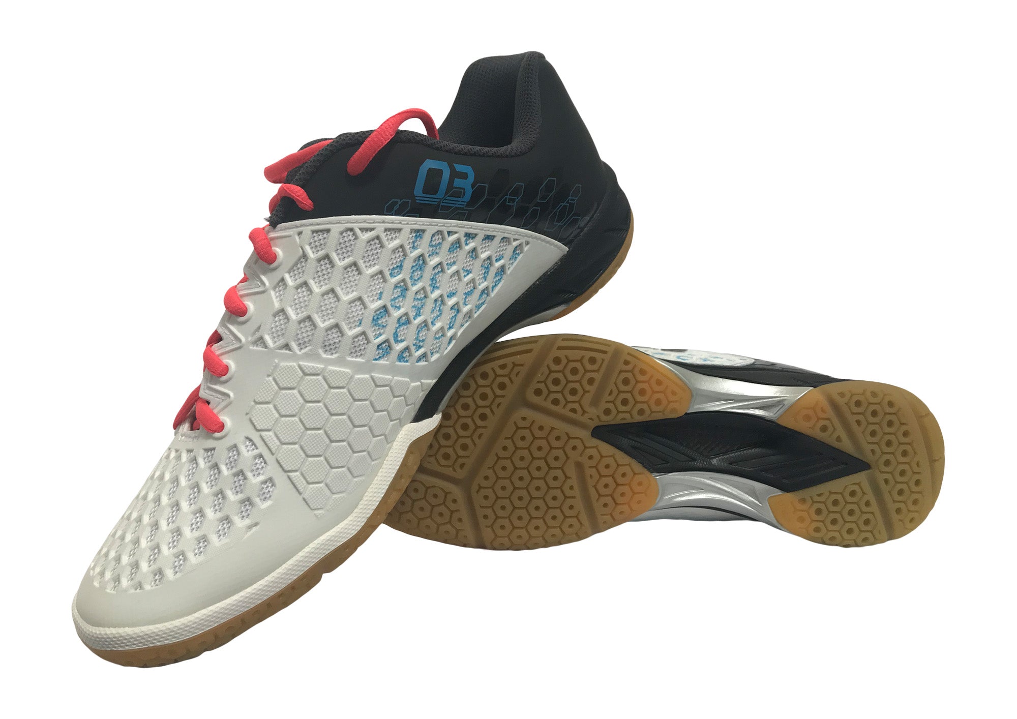 Yonex PC 03 Unisex Badminton Shoes for Men & Women - Lightweight Comfortable Court Shoes with Non-Slip Sole (White/Black) - Perfect for Indoor Badminton, Tennis & Squash Games