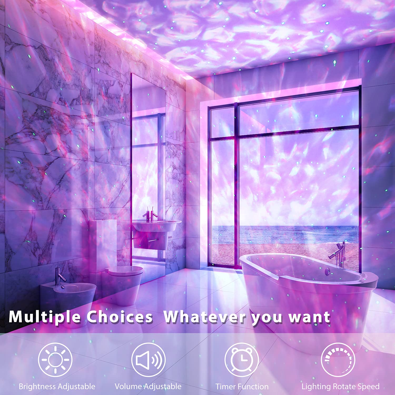 Galaxy Projector Night Light with Bluetooth Speaker & Remote Control - Star Projector for Bedroom, Kids Room, Party Decor & Relaxation - No App Needed, Voice Control, Perfect for Meditation, Sleep Aid & Home Ambiance