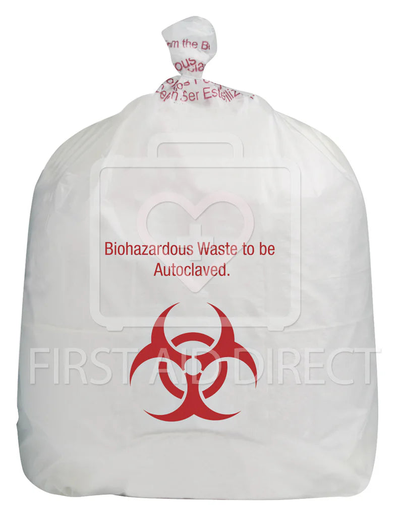 Autoclavable Clear Infectious Waste Bags - 63.5 x 76.2 cm (25
