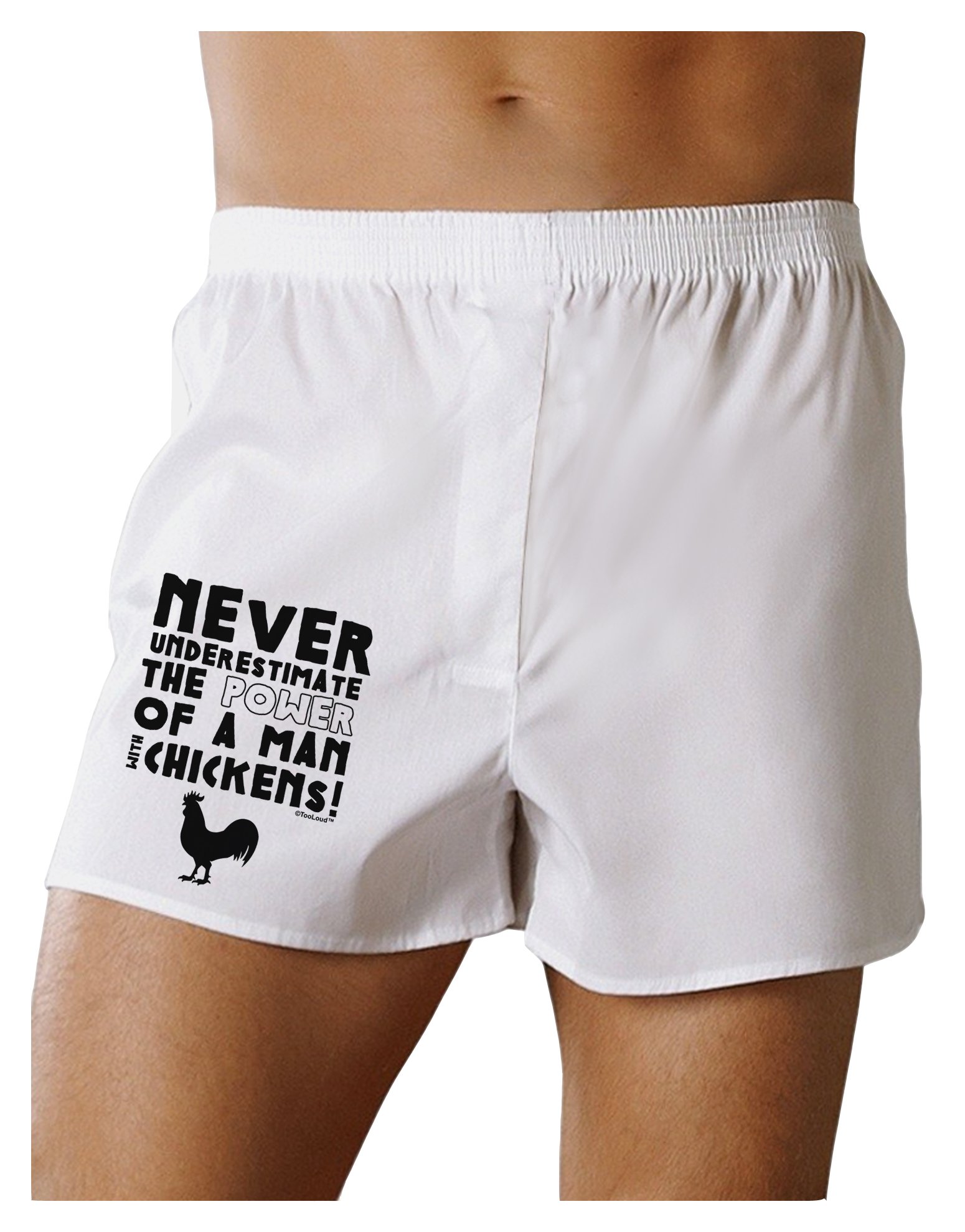 TOOLOUD Men's Chicken Print Boxer Shorts - Comfortable Cotton Underwear for Casual Wear & Sleep