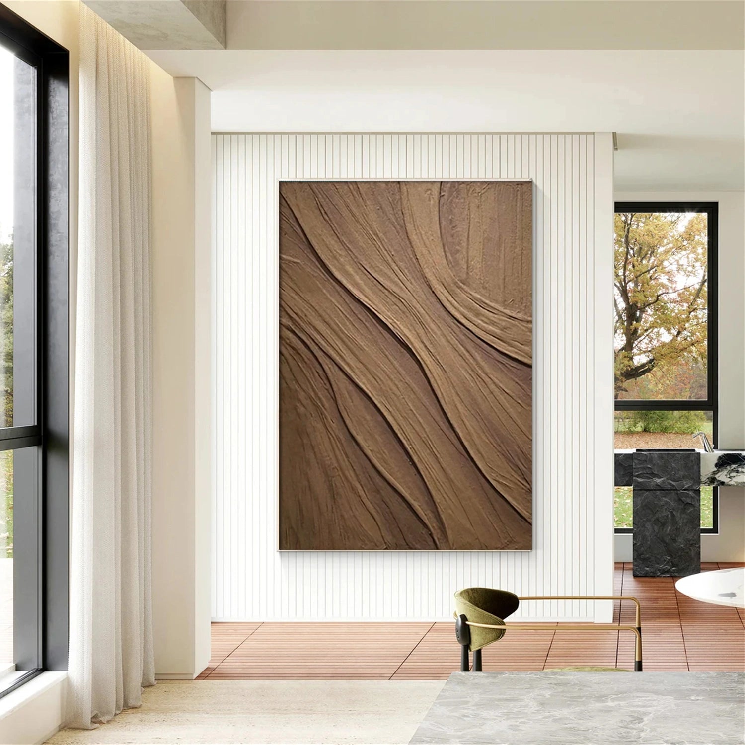 Beige & Brown Abstract Wall Art Print #BB117 - Modern Home Decor for Living Room, Bedroom & Office