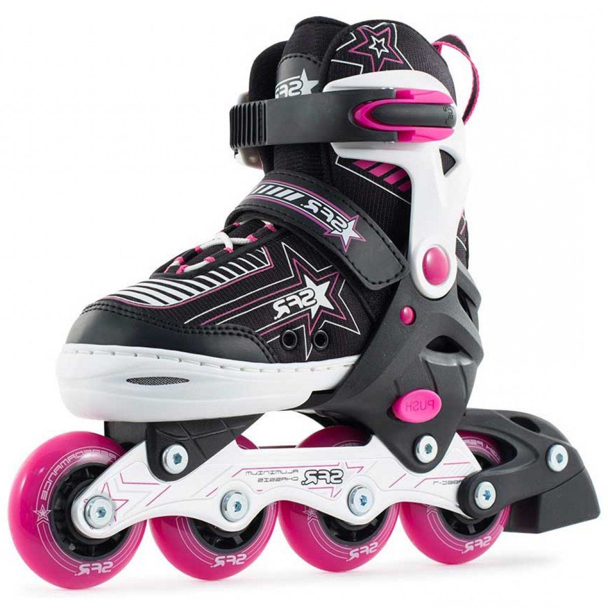SFR Pulsar Adjustable Inline Skates for Women & Girls - Pink Roller Skates for Outdoor & Indoor Use - Perfect for Fitness, Recreation & Roller Rinks