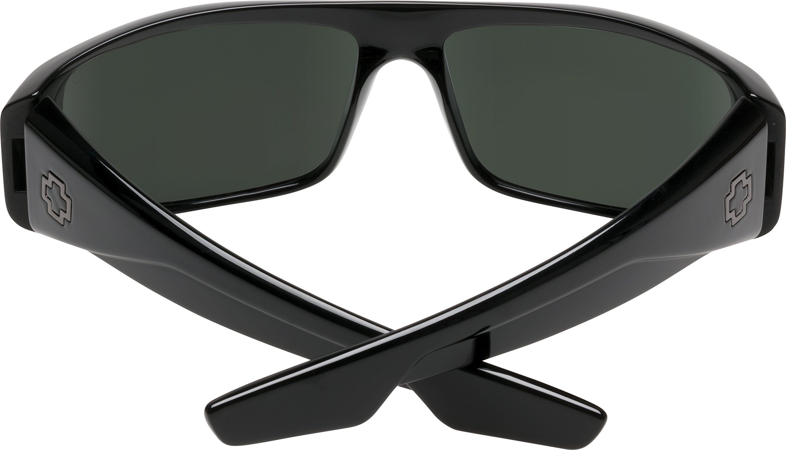 Spy Optic Logan Polarized Wrap Sunglasses for Men & Women - 60mm UV Protection, Lightweight Frame (Black/Happy Gray/Green Polar) - Perfect for Driving, Cycling & Outdoor Sports
