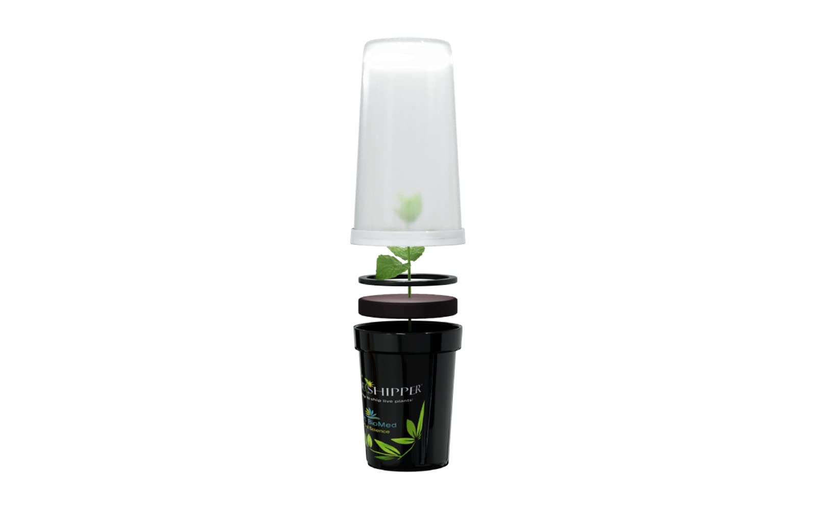 Plastic Shipping Container with LED Light for Young Live Plants - 1 Count | Ideal for Indoor Gardening, Plant Nurseries & Home Decor