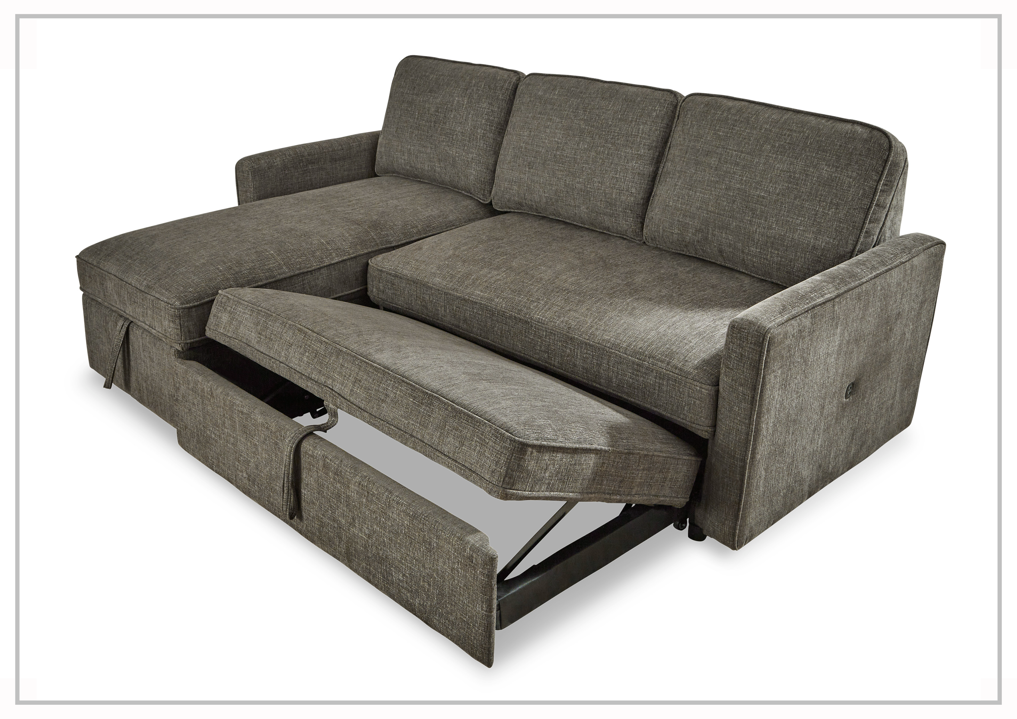 Gio Italia Kyle Fabric L-Shaped Sectional Sofa Bed with Chaise Lounge & Storage | Convertible Sleeper Sofa for Small Spaces, Living Room, Guest Room & Apartments