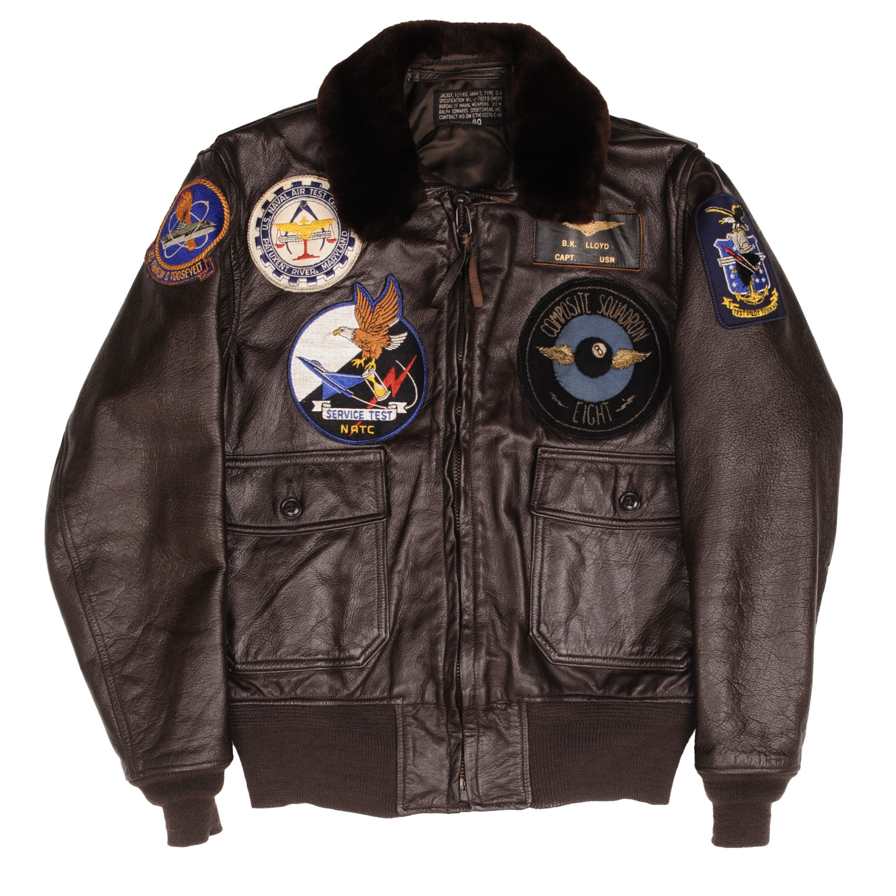 Vintage US Navy G1 USS Franklin D Roosevelt Patched 1961 Leather Jacket - Size 40 - Authentic Military Flight Jacket for Collectors & Aviation Enthusiasts