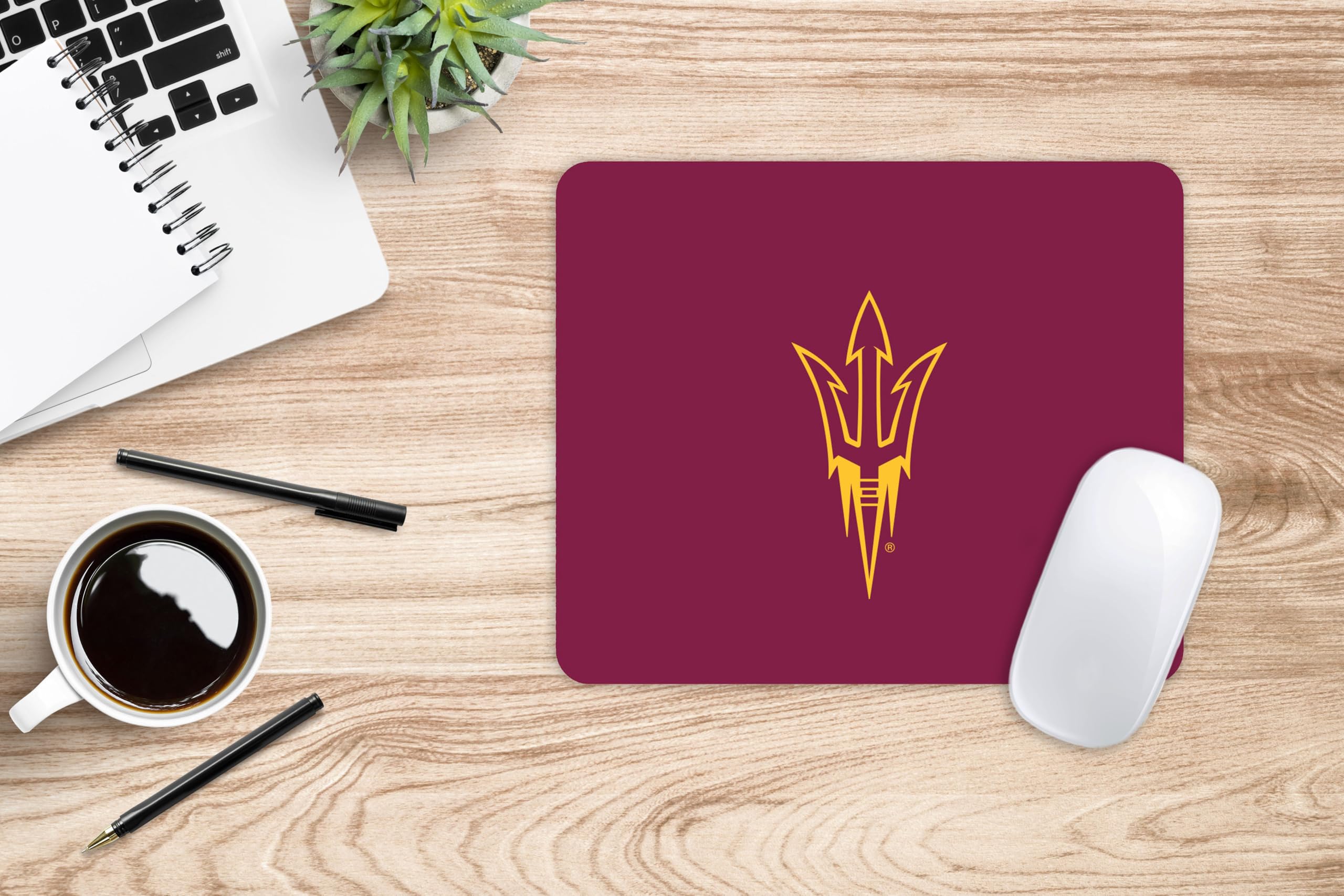 Arizona State University Mouse Pad - Non-Slip Fabric Gaming & Office Desk Mat with Floral White Design for PC, Laptop, Work & Study