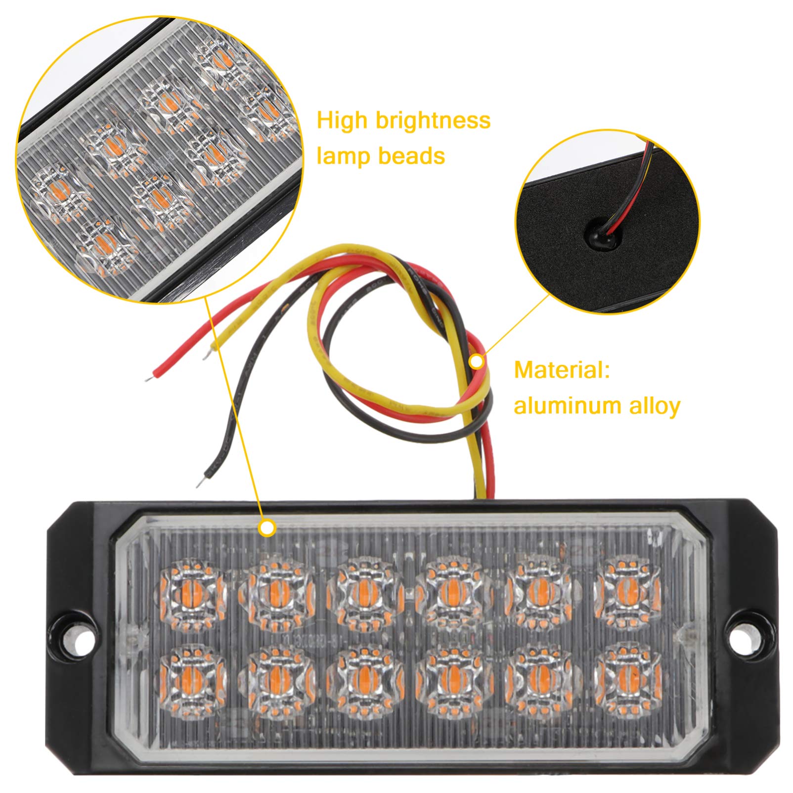 VICASKY 2-Pack LED Truck Side Warning Lights - Waterproof Signal Lamps for Semi Trucks & Trailers - Amber Side Marker Lights with High Visibility for Night Driving & Road Safety