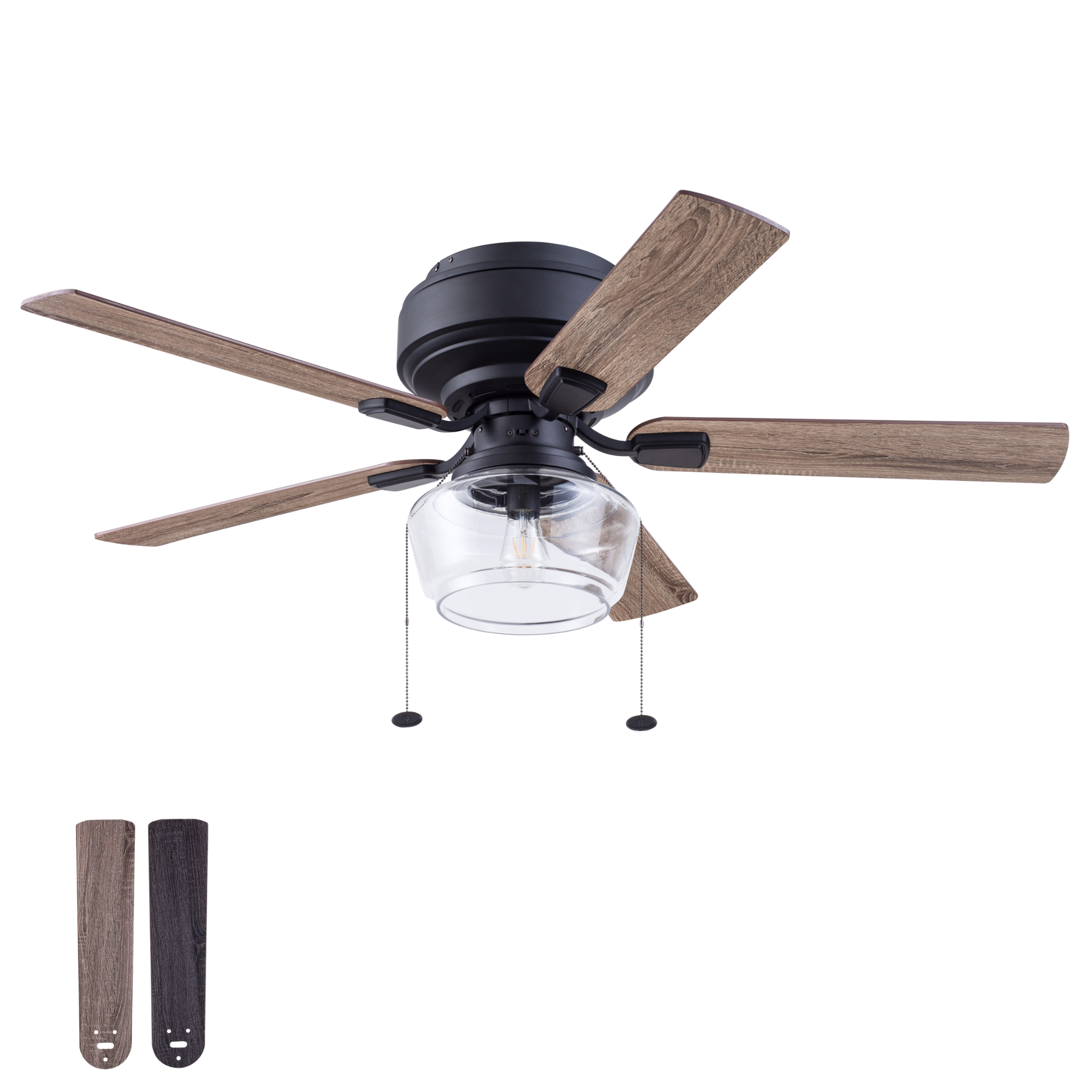 52 Inch MaCenna Ceiling Fan with Pull Chain - Matte Black Finish, Quick Attach™ Technology for Easy Installation - Perfect for Living Room, Bedroom & Outdoor Spaces
