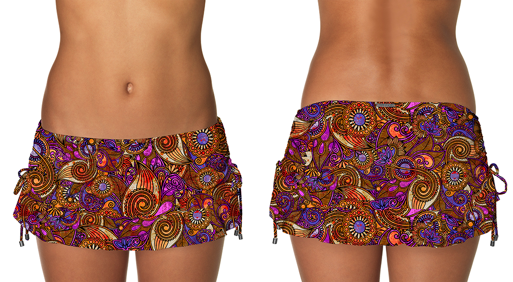 Bali Batik G286 Flirty Skirt - Handmade Indonesian Batik Wrap Skirt for Women, Boho Summer Beach Skirt, Perfect for Vacations, Parties & Casual Outings