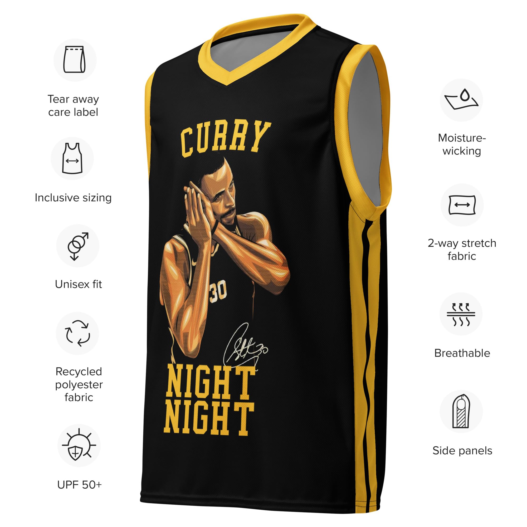 Recycled Unisex Curry Basketball Jersey - Golden State Warriors Fan Gear for Game Day & Casual Wear