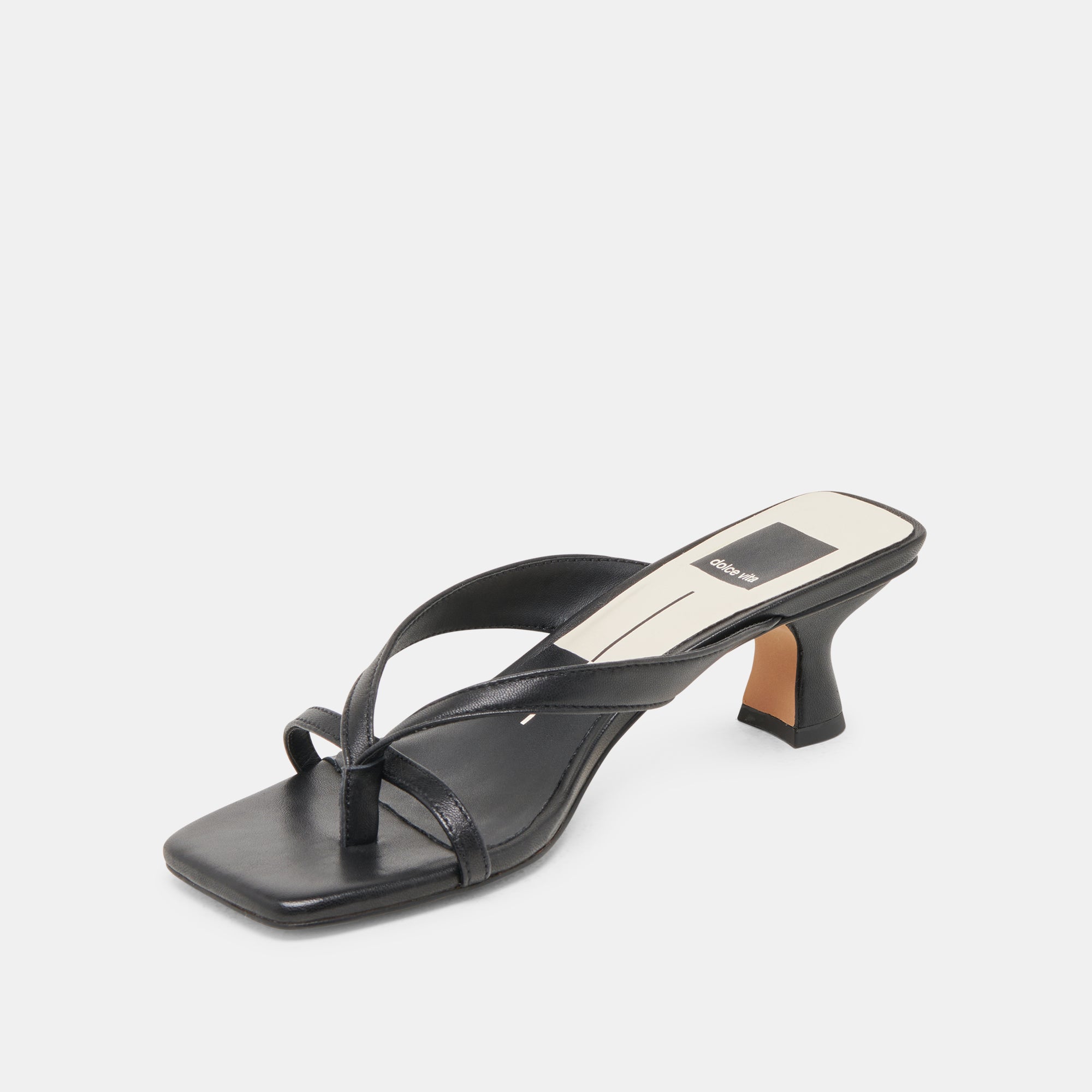 BREVEL Wide Heels - Onyx Leather Women's Shoes for Comfort & Style | Perfect for Office, Parties & Evening Events