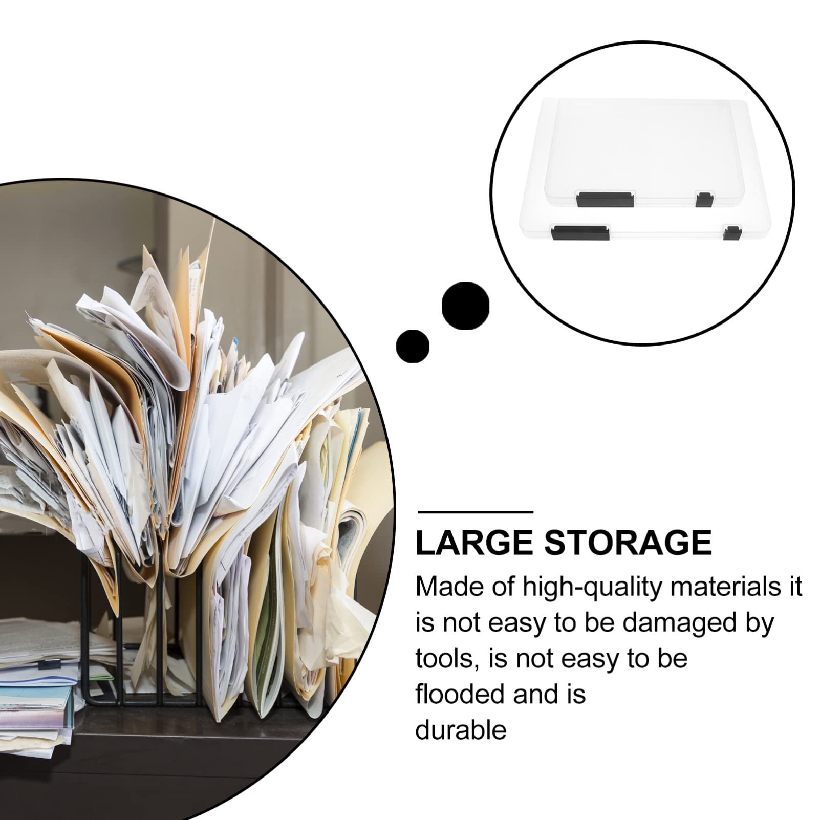 NUOBESTY 2-Pack Plastic File Storage Box - Organizer for Documents, Magazines, Scrapbooking & Office Supplies - Ultra Thin PP Accordion Folder - Perfect for Home, Office & School Organization