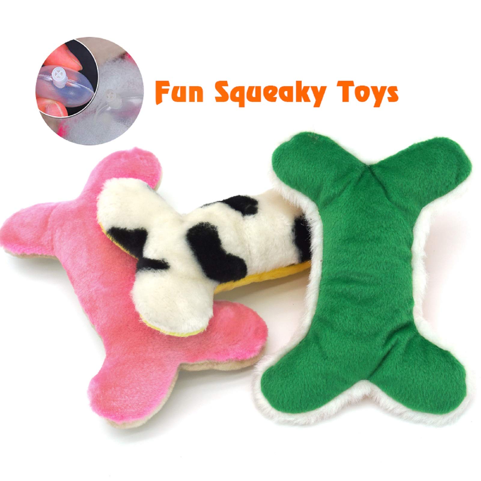 SUNKYPUP Squeaky Plush Dog Toys - 3 Pack Interactive Puppy Chew Toys for Small, Medium & Large Dogs | Durable Teething Pet Toys for Puppies & Adult Dogs | Fun Playtime, Training & Stress Relief for Pets at Home or Outdoors