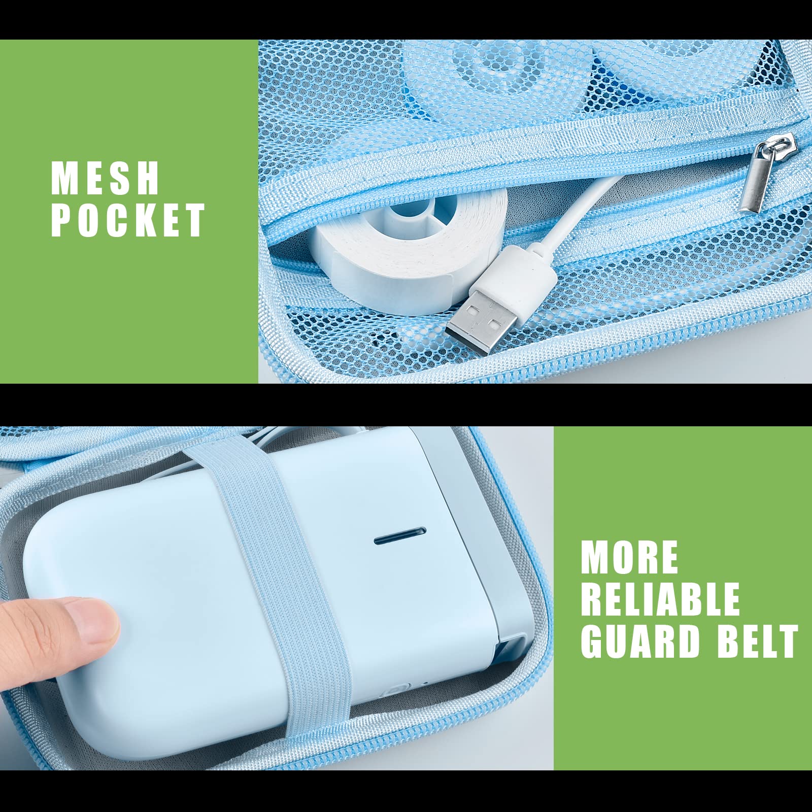 NIIMBOT D11 Label Maker Printer Case & Phomemo D30 Storage Bag - Compatible with Canon Ivy 1/2, HP Sprocket Mini Photo Printer - Label Paper Accessories Holder Box - Perfect for Office, Home & Travel Organization