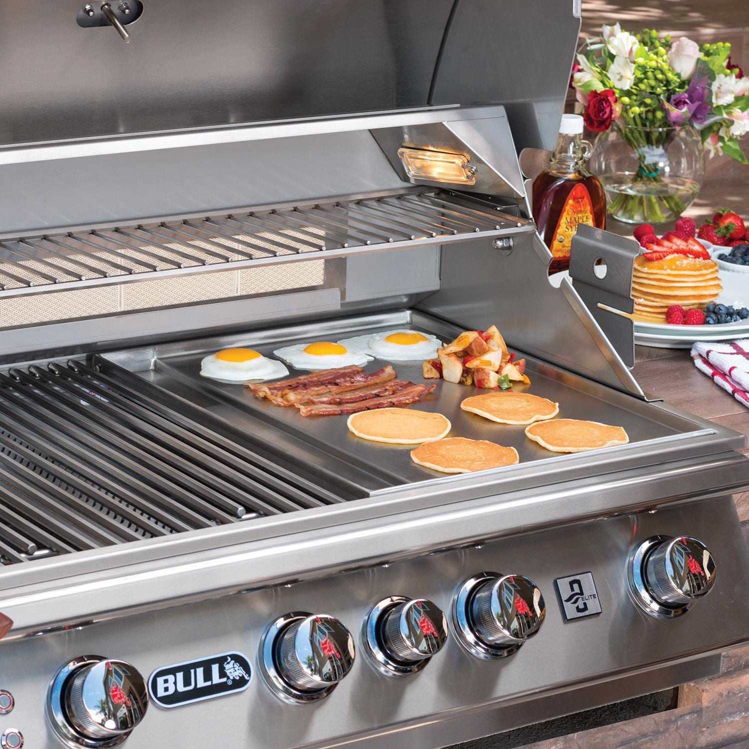 Bull Grills: Removable Cast Iron Grill Griddle for Outdoor BBQ, Camping & Backyard Cooking - Perfect for Gas, Charcoal & Pellet Grills