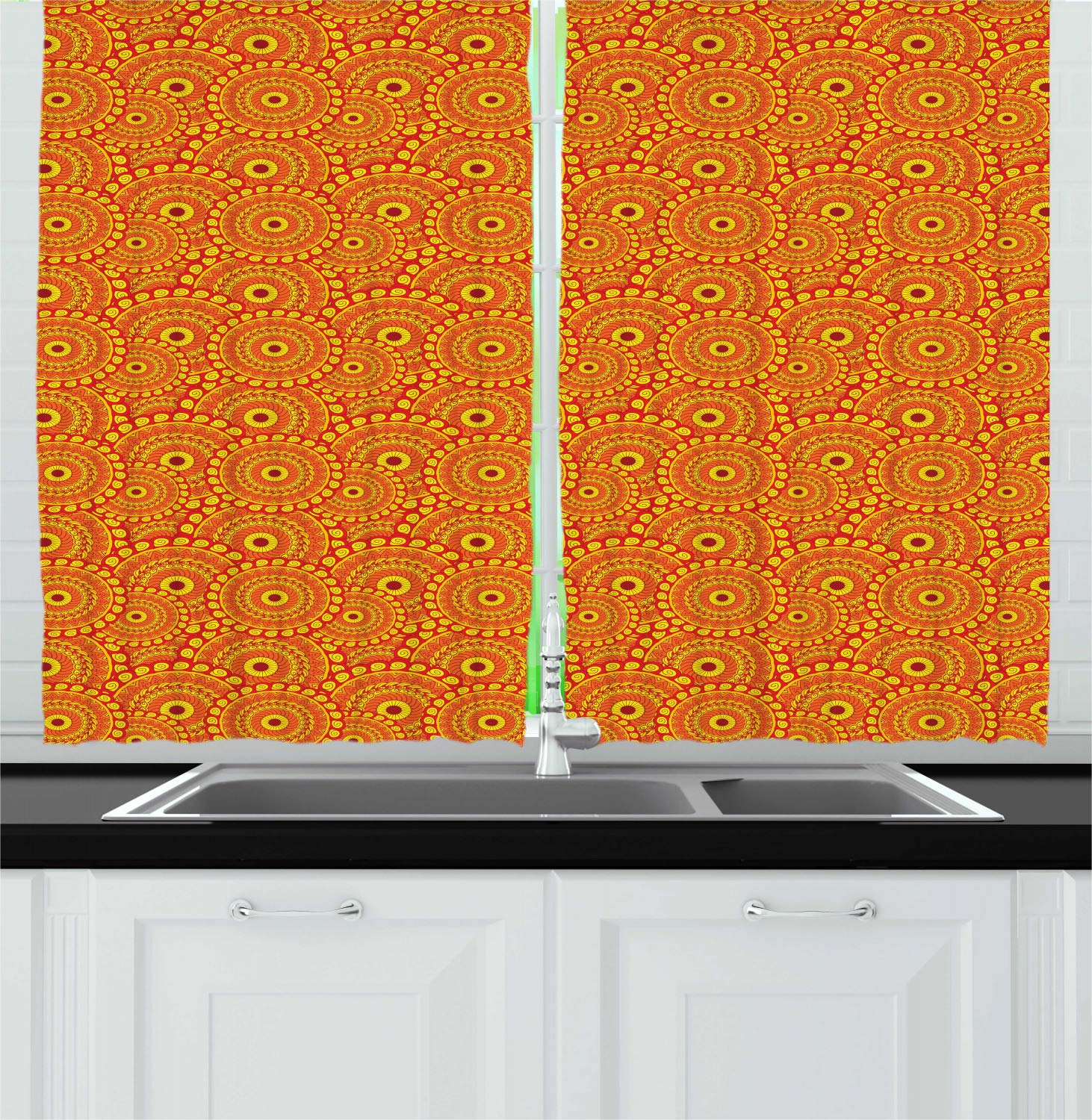 Ambesonne Mandala Kitchen Curtains - 2 Panel Set, 55