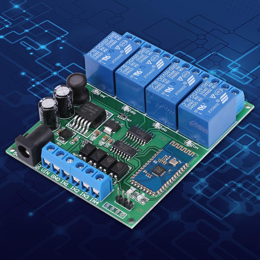 Hilitand 4 Channel Bluetooth Relay Module - Wireless Remote Control Switch for Smart Home Automation | DIY Projects, IoT Devices & Home Appliance Control