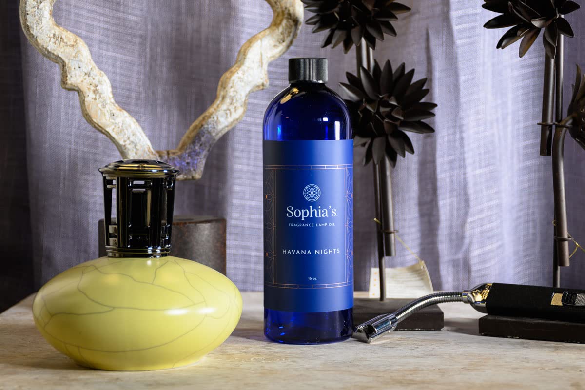 Sophia's Havana Nights Fragrance Lamp Oil Refills - 16oz Catalytic Scented Oil for Redolere & Effusion Lamps | Made in USA | Perfect for Home Aromatherapy, Relaxation & Creating Cozy Atmosphere