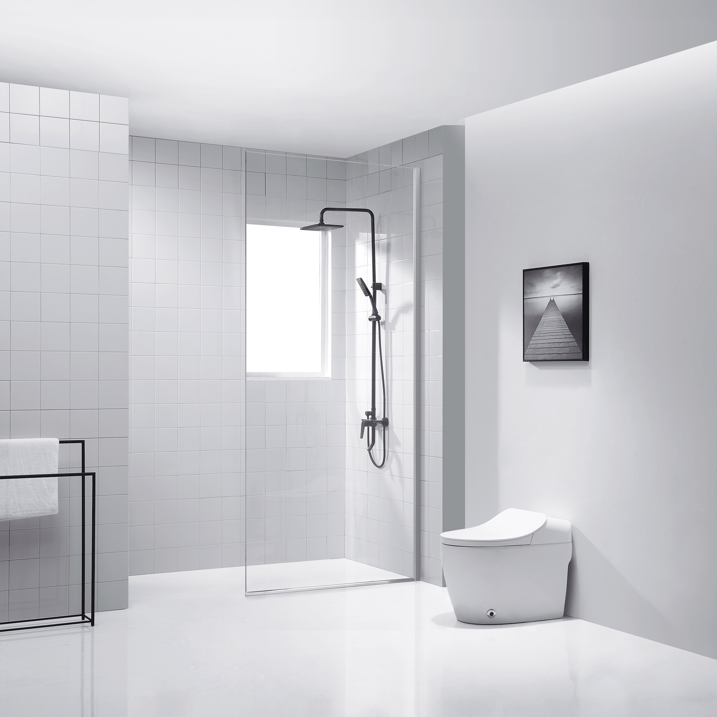 Dreamwerks 32-Inch x 79-Inch Frameless Fixed Shower Door - Chrome Finish with Clear or Frosted Glass Options | Perfect for Modern Bathrooms & Spa-Like Showers