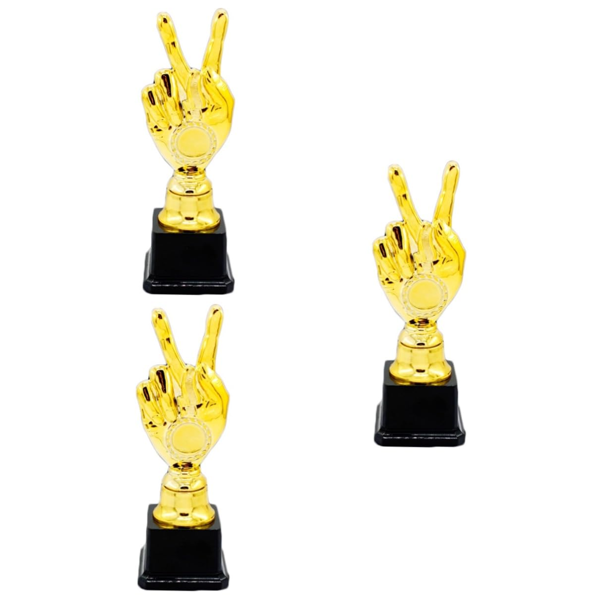 3-Pack MUSISALY Golden Award Trophies for Kids - Mini Reusable Winner Trophies for Sports, School Competitions & Birthday Party Prizes