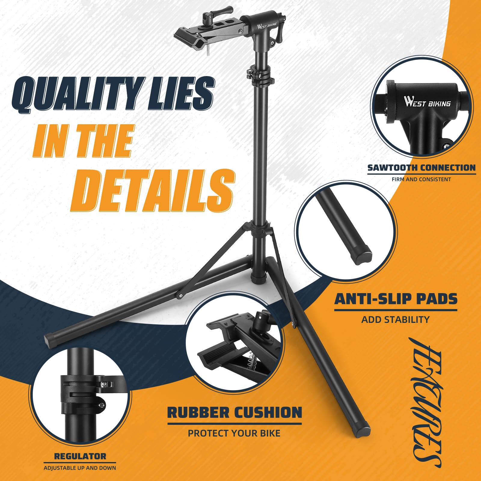 Premium Bike Repair Stand - Adjustable Height, Portable & Sturdy Bicycle Maintenance Stand for Mountain & Road Bikes | Ideal for Home Garage, Outdoor Cycling & Professional Bike Shops
