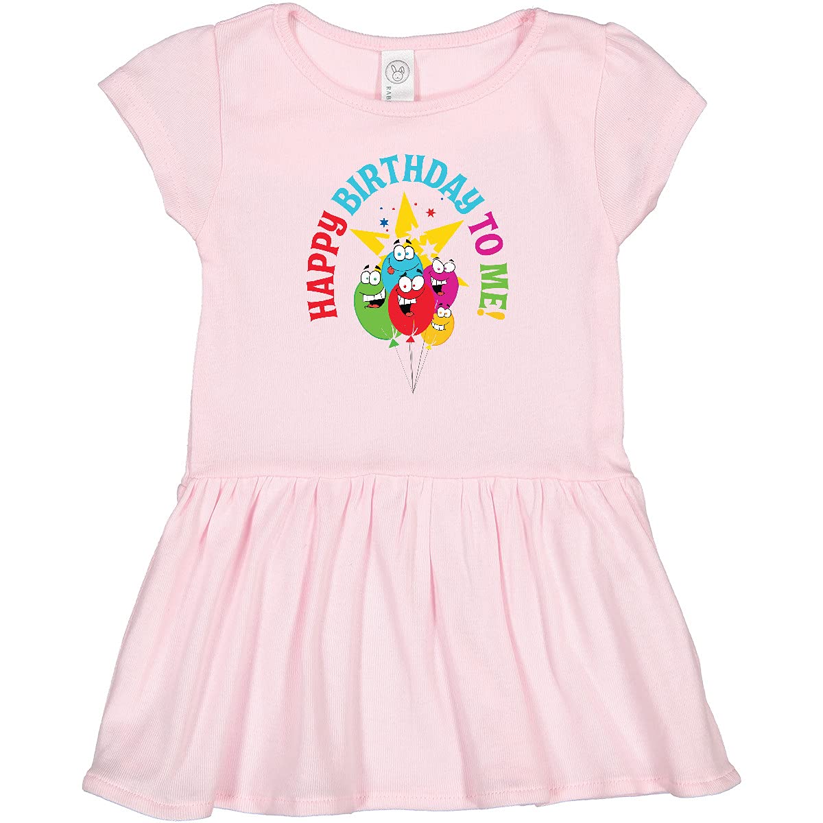 Inktastic Happy Birthday to Me Toddler Dress - Cute Birthday Outfit for Girls, 100% Cotton Toddler Birthday Dress for 1-5 Year Olds - Perfect for Birthday Parties, Photo Shoots & Special Celebrations