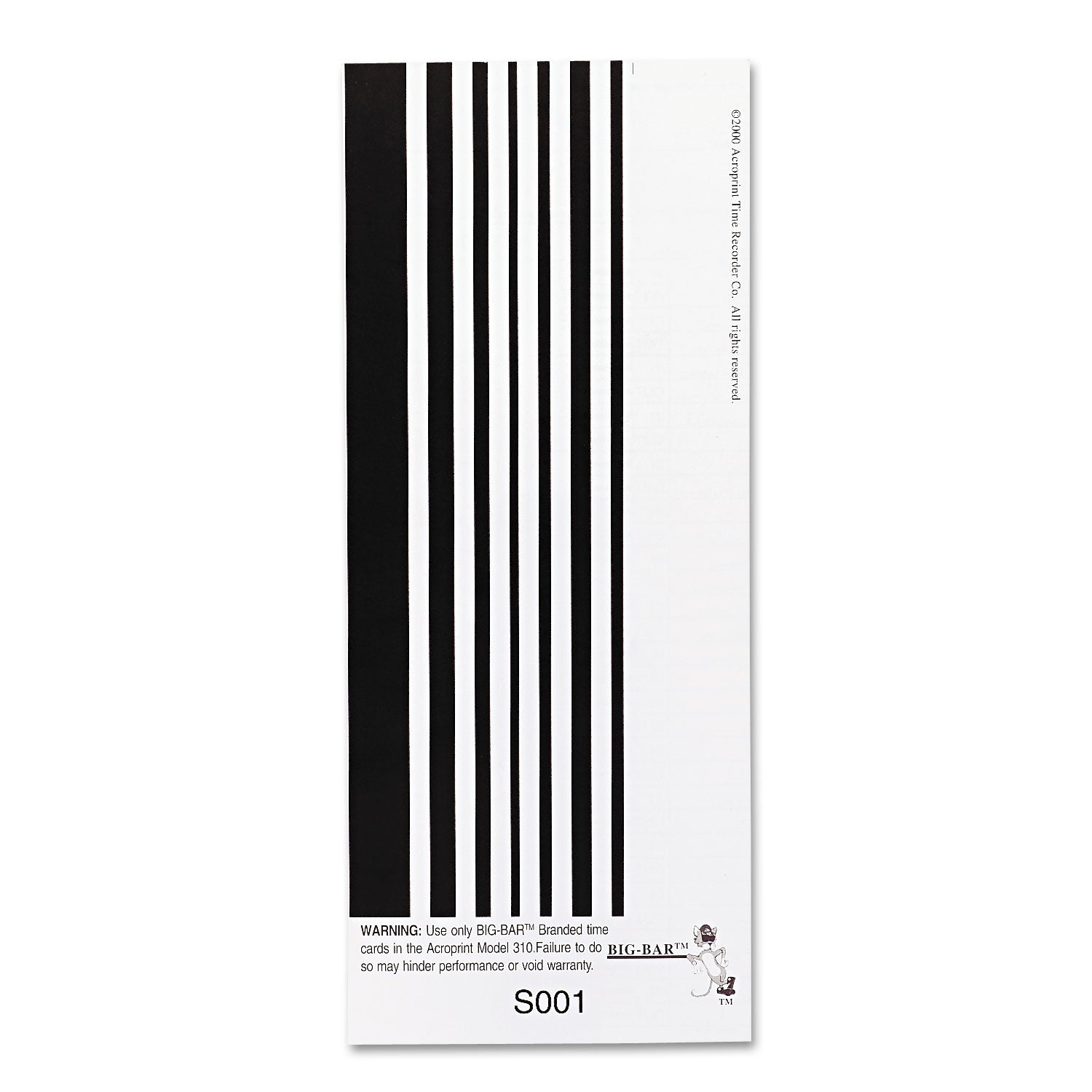 Acroprint® Time Clock Cards for Acroprint ATT310 - 4x10 Inches, Single-Sided, 200/Pack - Perfect for Employee Time Tracking & Payroll Management