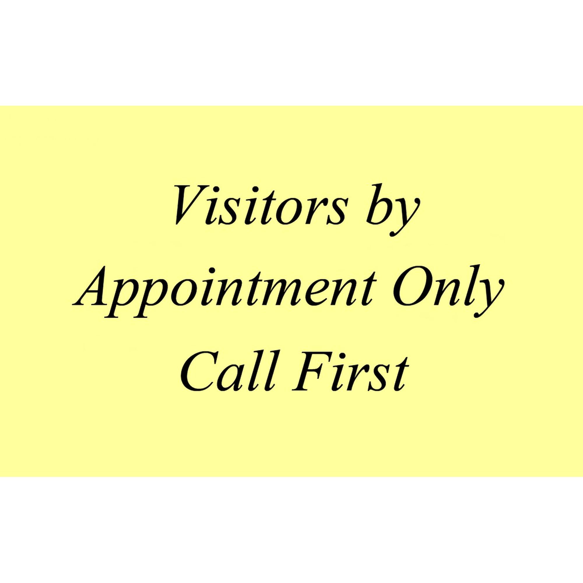 Visitors by Appointment Only Rectangle Sticker - Durable Vinyl Bumper Decal for Cars, Windows & Laptops - Perfect for Office Doors, Retail Signs & Personal Expression