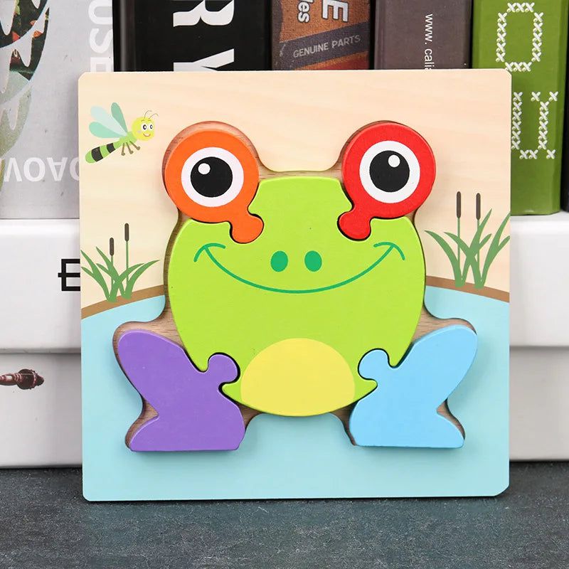 3D Wooden Animal Puzzles for Toddlers - Educational Learning Toys for Kids - Perfect for Early Childhood Development & Montessori Playtime