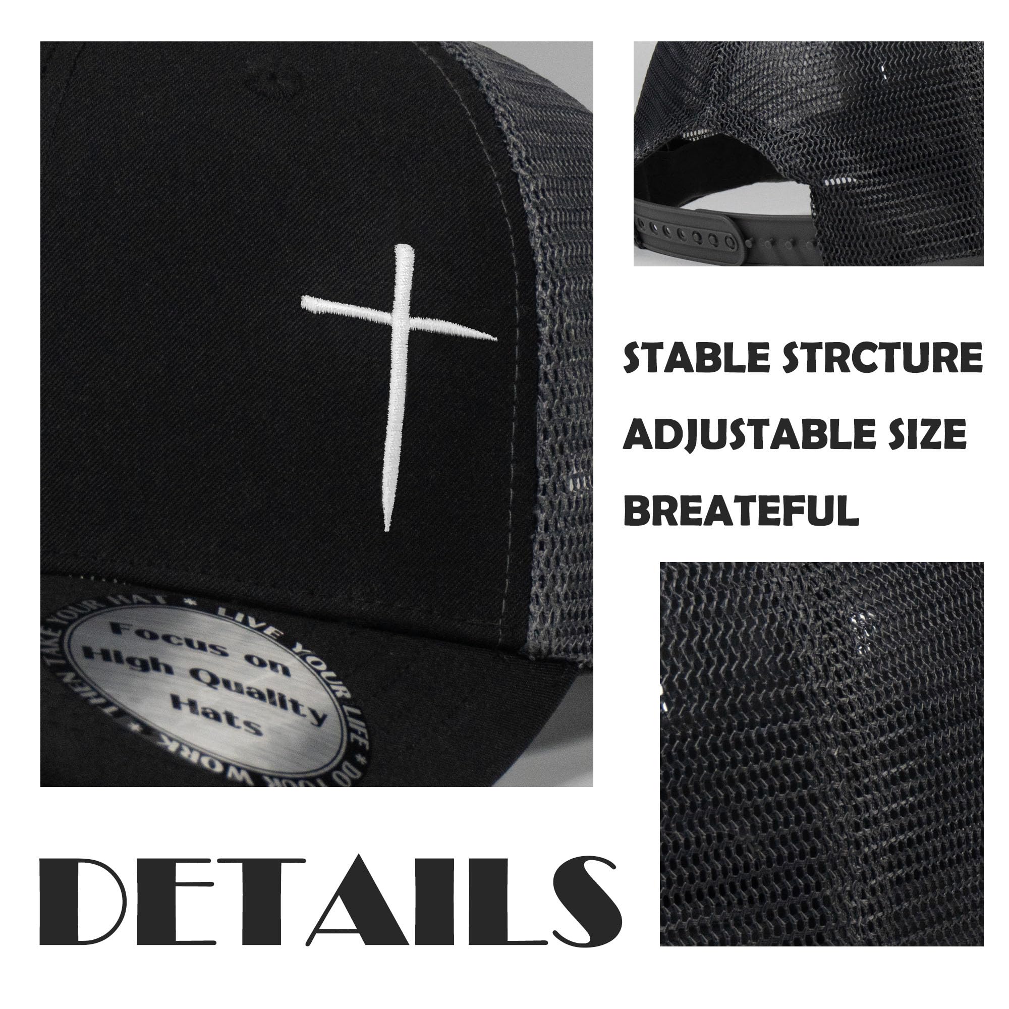 Christian Hats for Men & Women with Jesus Cross Design - Religious Gifts for Birthday, Christmas - Perfect for Church, Bible Study & Faith-Based Events