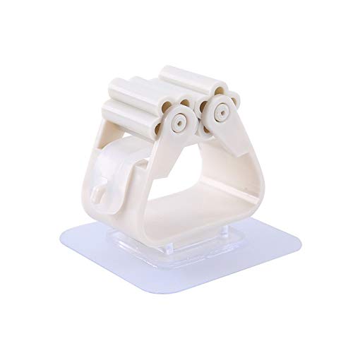 JNXFUZMG Wall Mounted Robe Towel Hooks - Mop Organizer & Broom Hanger for Bathroom Storage - White Suction Pipe Hooks for Home Organization - Perfect for Bathrooms, Laundry Rooms & Utility Closets