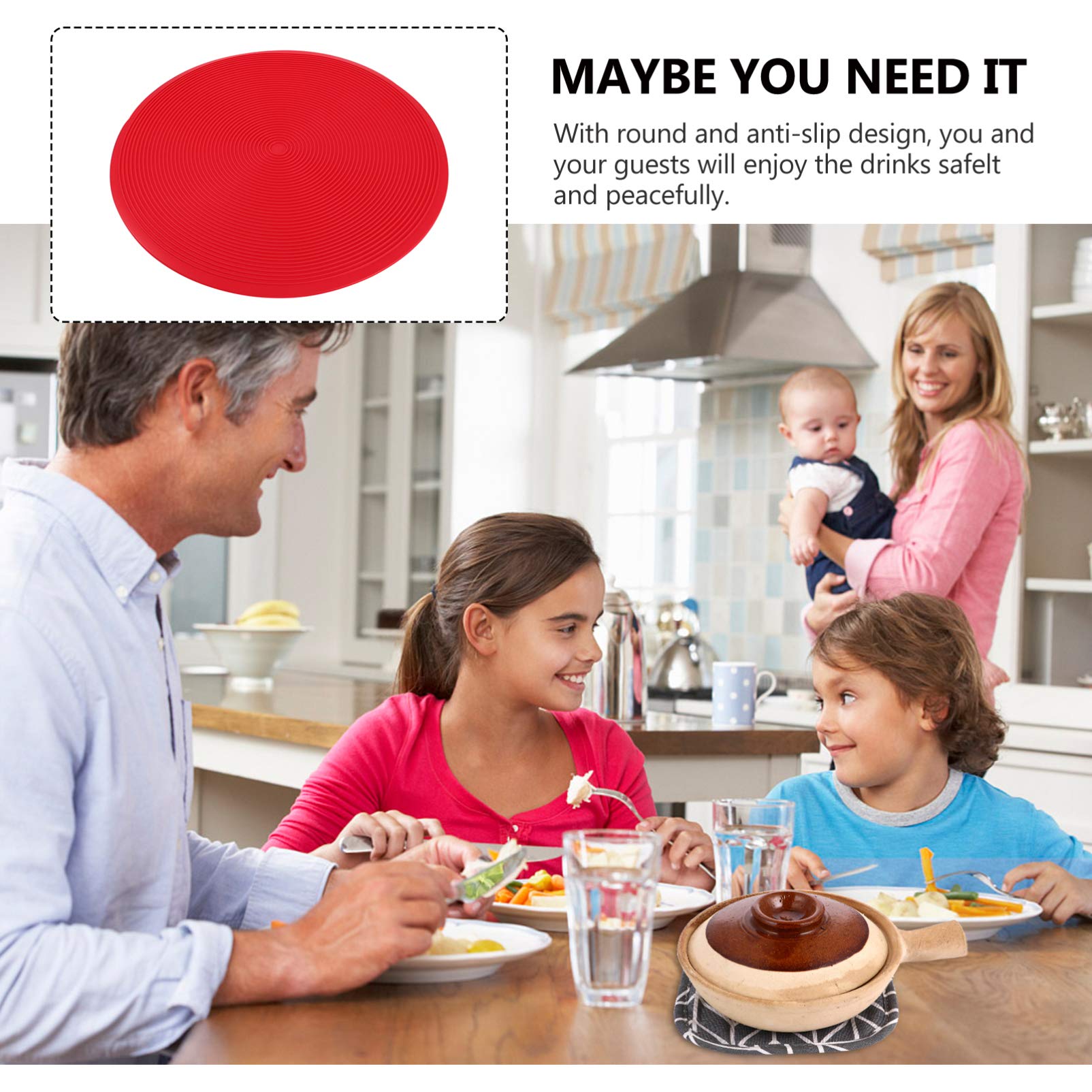 1PC Silicone Heat Insulation Placemat - Non-Slip Microwave Oven Mat for Dining Table, Cutlery & Kitchen Use - Durable & Multifunctional Tableware Protector for Hot Dishes, Bowls & Utensils - Perfect for Everyday Meals, Entertaining & Microwave Safety