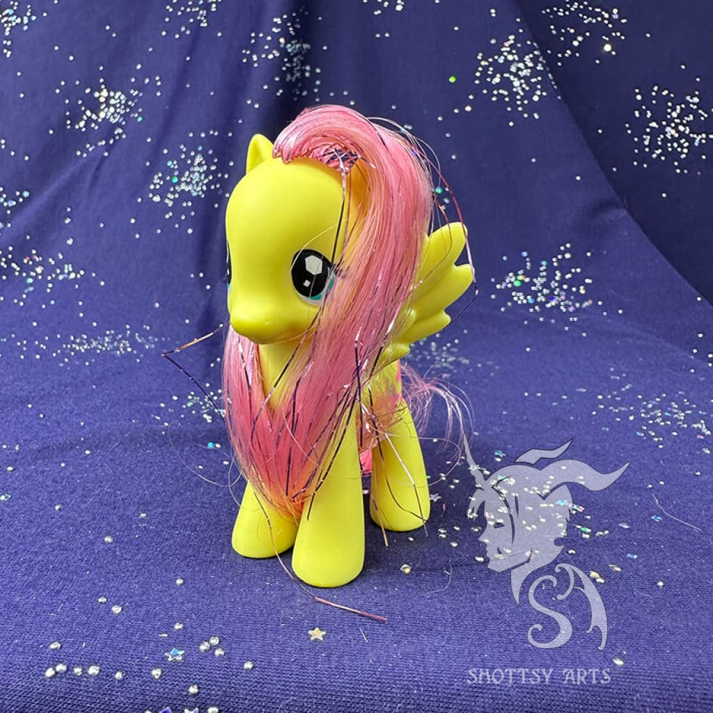 Fluttershy (Tinsel Hair) - My Little Pony Collectible Figure - Perfect for MLP Fans, Christmas Decor & Toy Collections