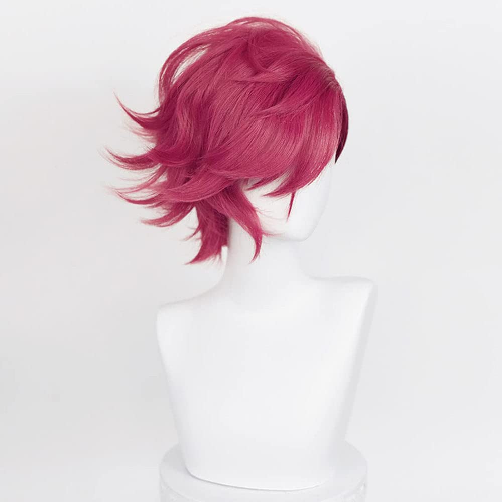 LOL Arcane Vi Cosplay Wig - Short Layered Pink Hair for Women & Men | Perfect for Halloween, Cosplay Events, Anime Conventions & Costume Parties