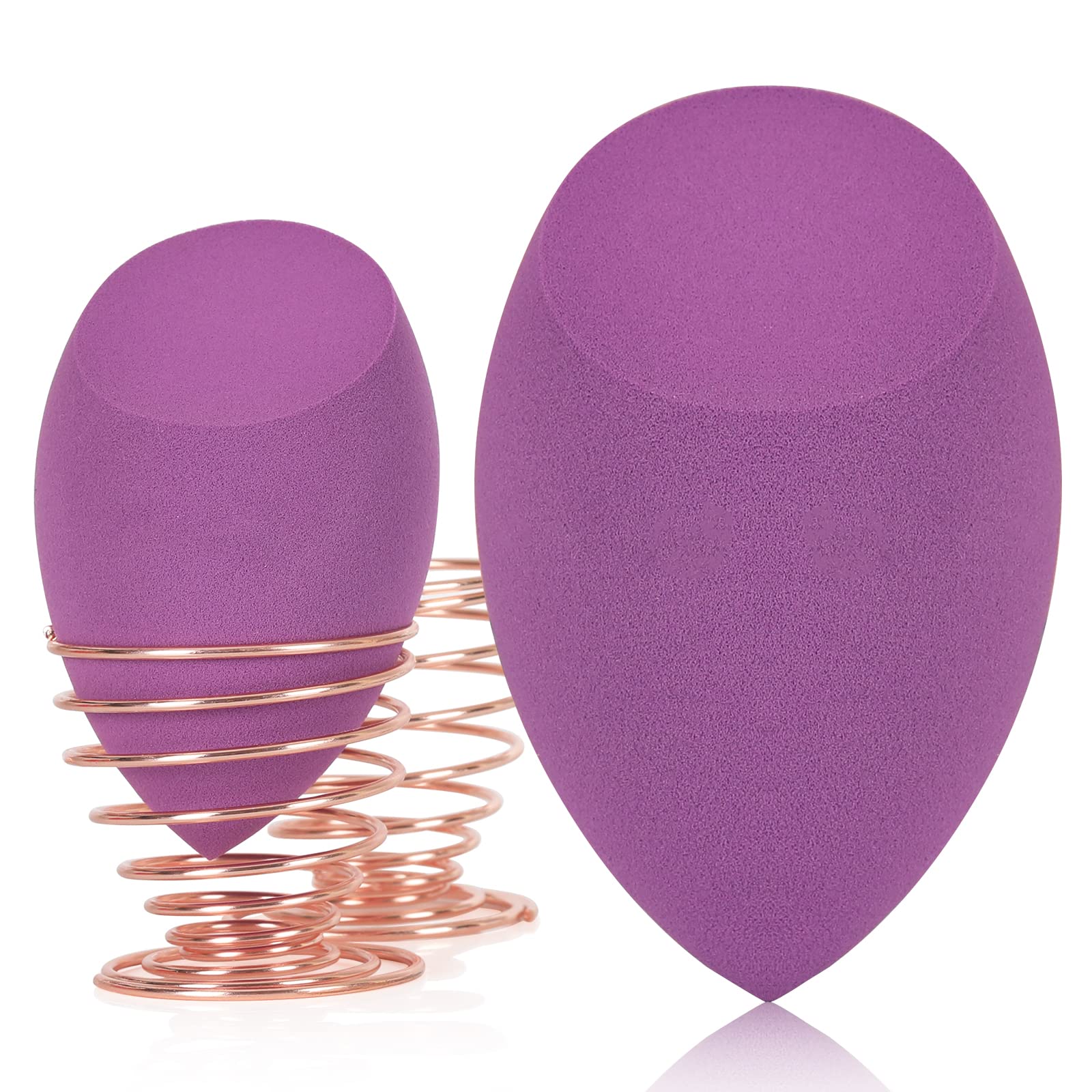 Extra Large 11cm Makeup Beauty Sponges Blender Set (1 Small + 1 Large) with 2 Sponge Holders - Perfect for Foundation, Fake Tan, Powder, Blending & Setting - Ideal for Professional Makeup Artists & Home Beauty Routines
