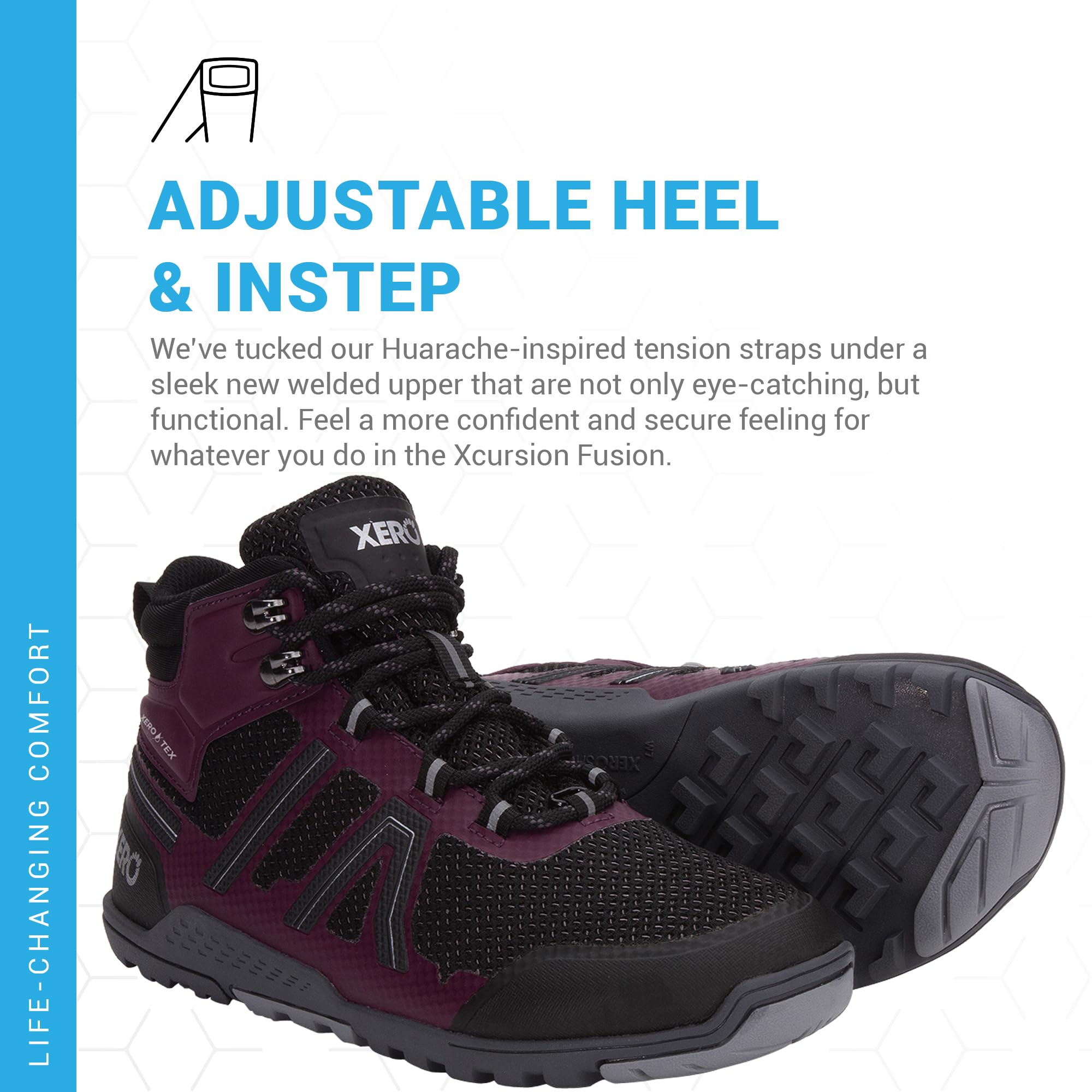 Xero Shoes Women's Xcursion Zero Drop Waterproof Hiking Boots - Lightweight Trail Shoes for Outdoor Adventures, Hiking & Backpacking