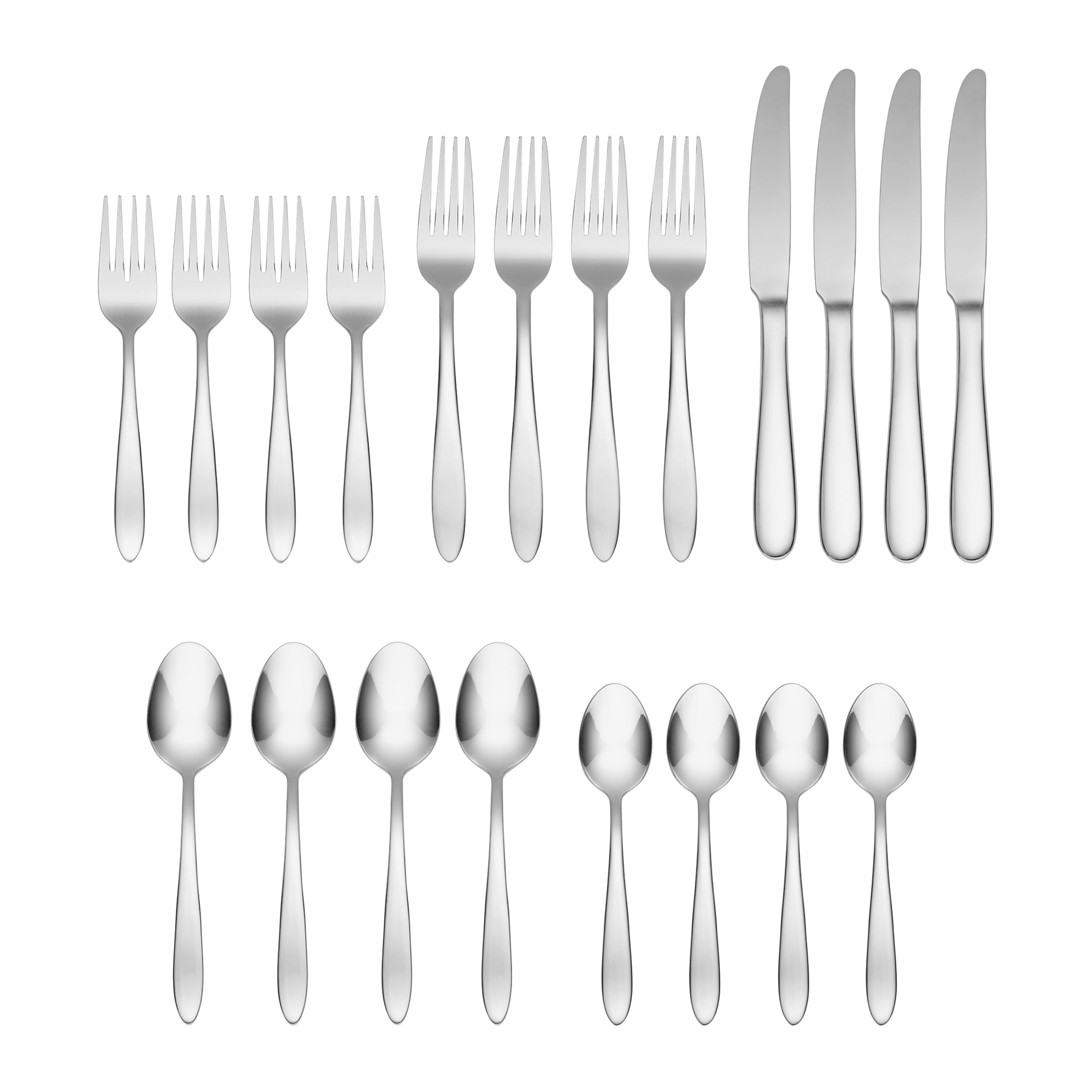 Mooncrest 20-Piece Stainless Steel Flatware Set - Elegant Silverware for Everyday Dining, Dinner Parties & Gifts