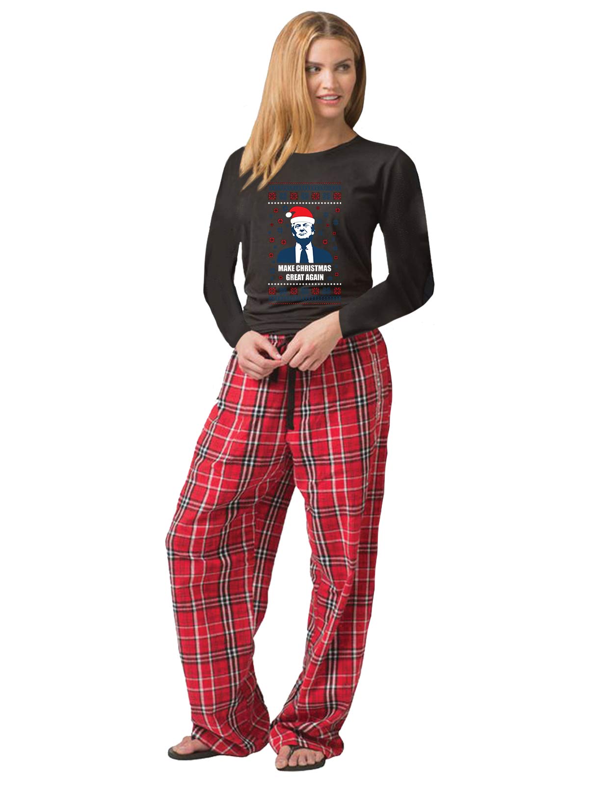 Trump Print Christmas Pajamas for Women - Family Holiday Sleepwear for Festive Nights