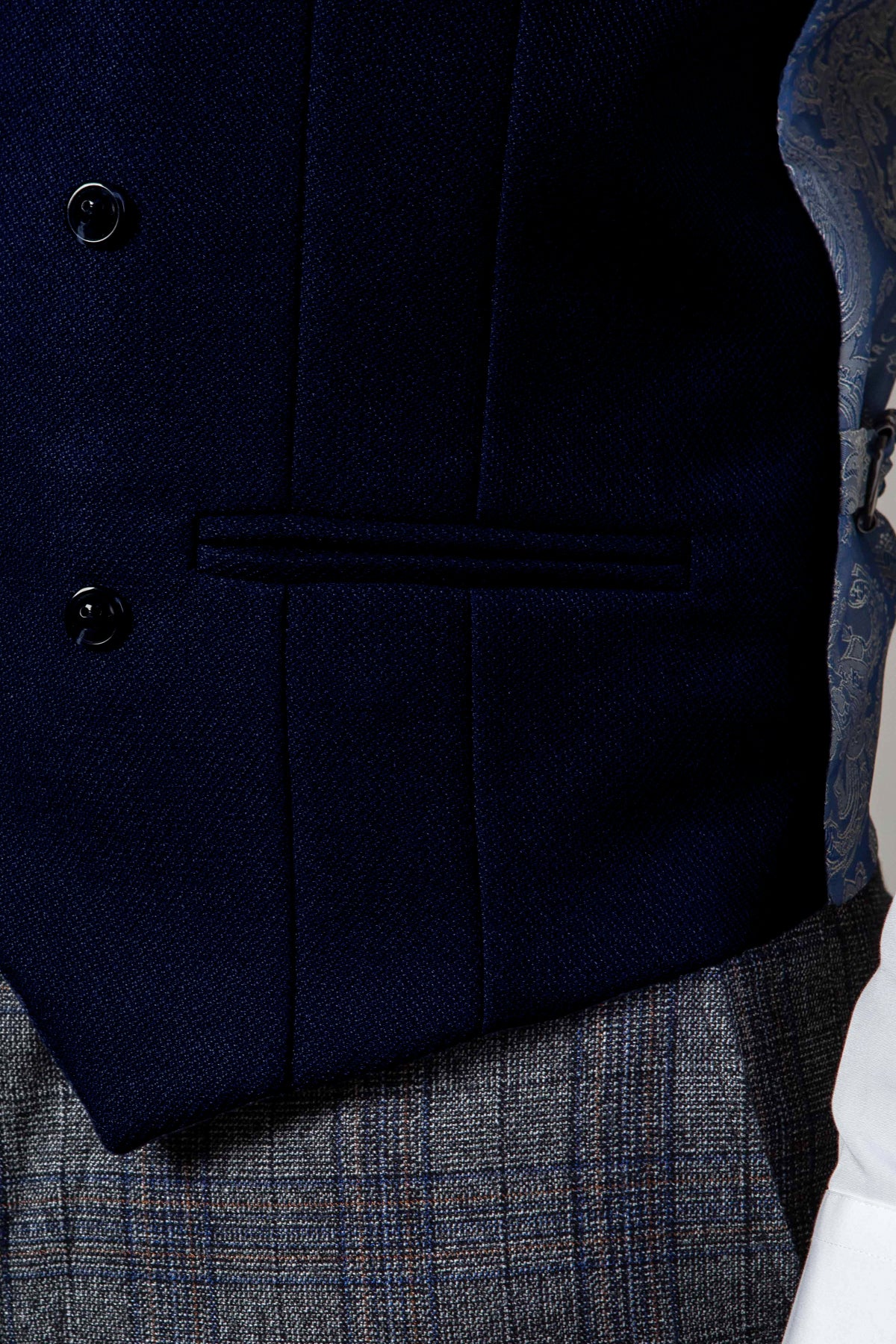 KELVIN Navy Blue Double Breasted Waistcoat Vest for Men | Formal Business Attire & Wedding Outfits
