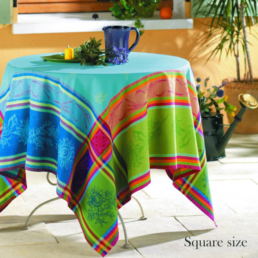 62x78 Inch Cezanne Blue Jacquard Tablecloth - Elegant Rectangular Dining Table Cover for Formal Dinners & Special Occasions - Machine Washable French Table Linen by L'Ensoleillade