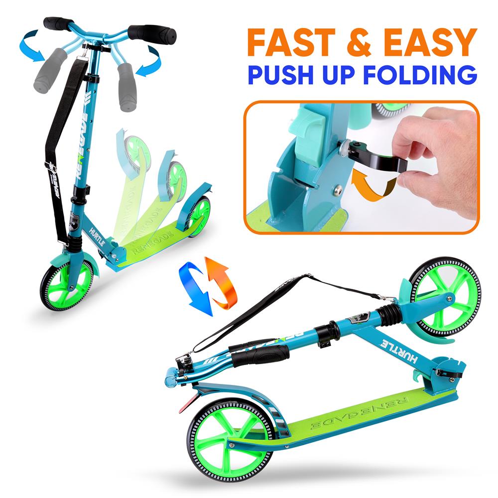Foldable Kick Scooter for Adults & Teens - Lightweight Commuter Scooter with Adjustable Handlebar - Perfect for Urban Travel, Campus, and Daily Commute